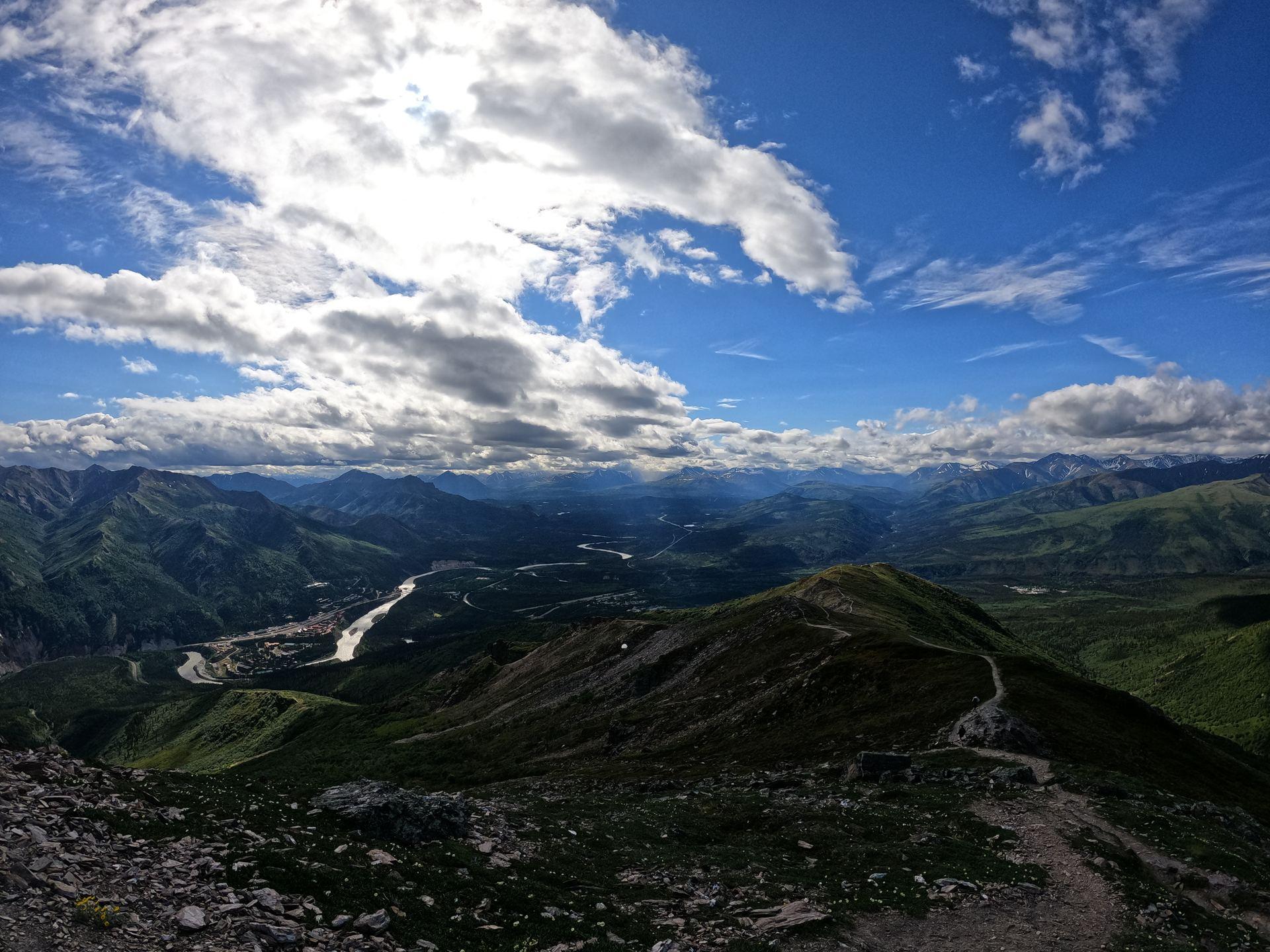 A ridgeline under heavy clouds in Alaska