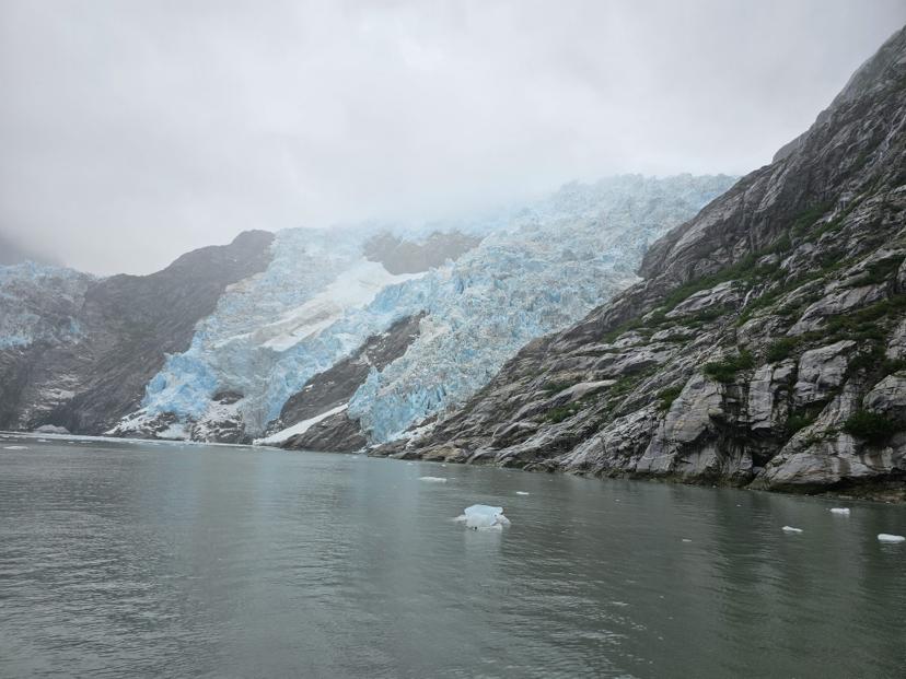 A glacier meeting turquoise water in Kenai Fjords
