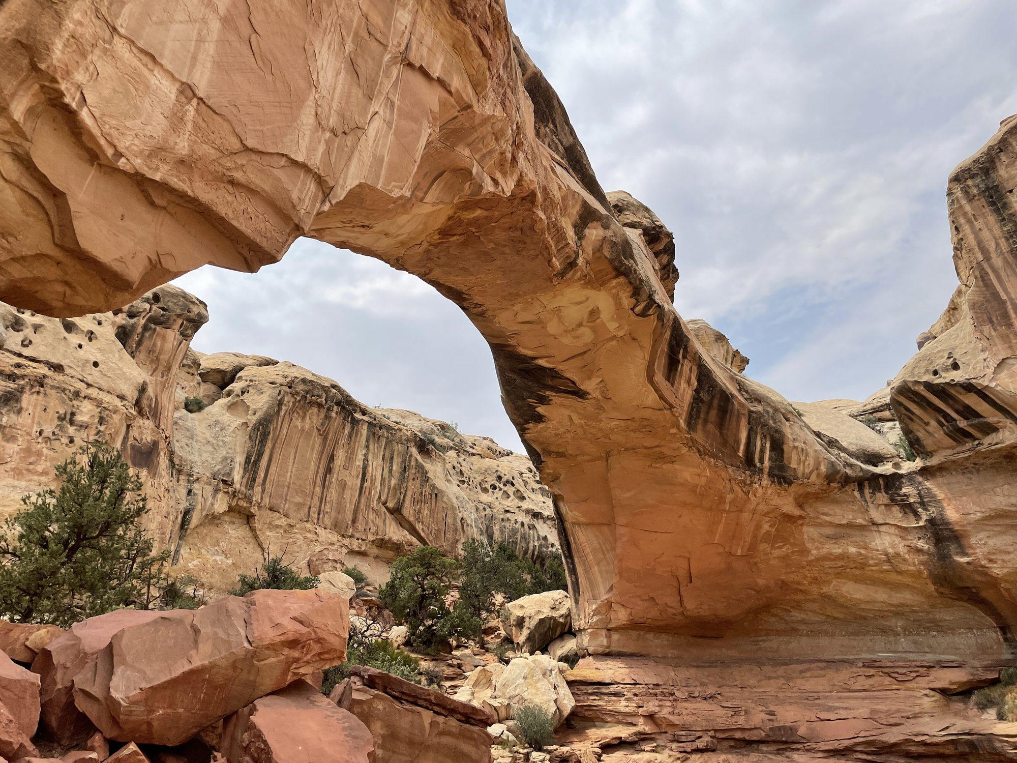 A natural sandstone arch in Utah